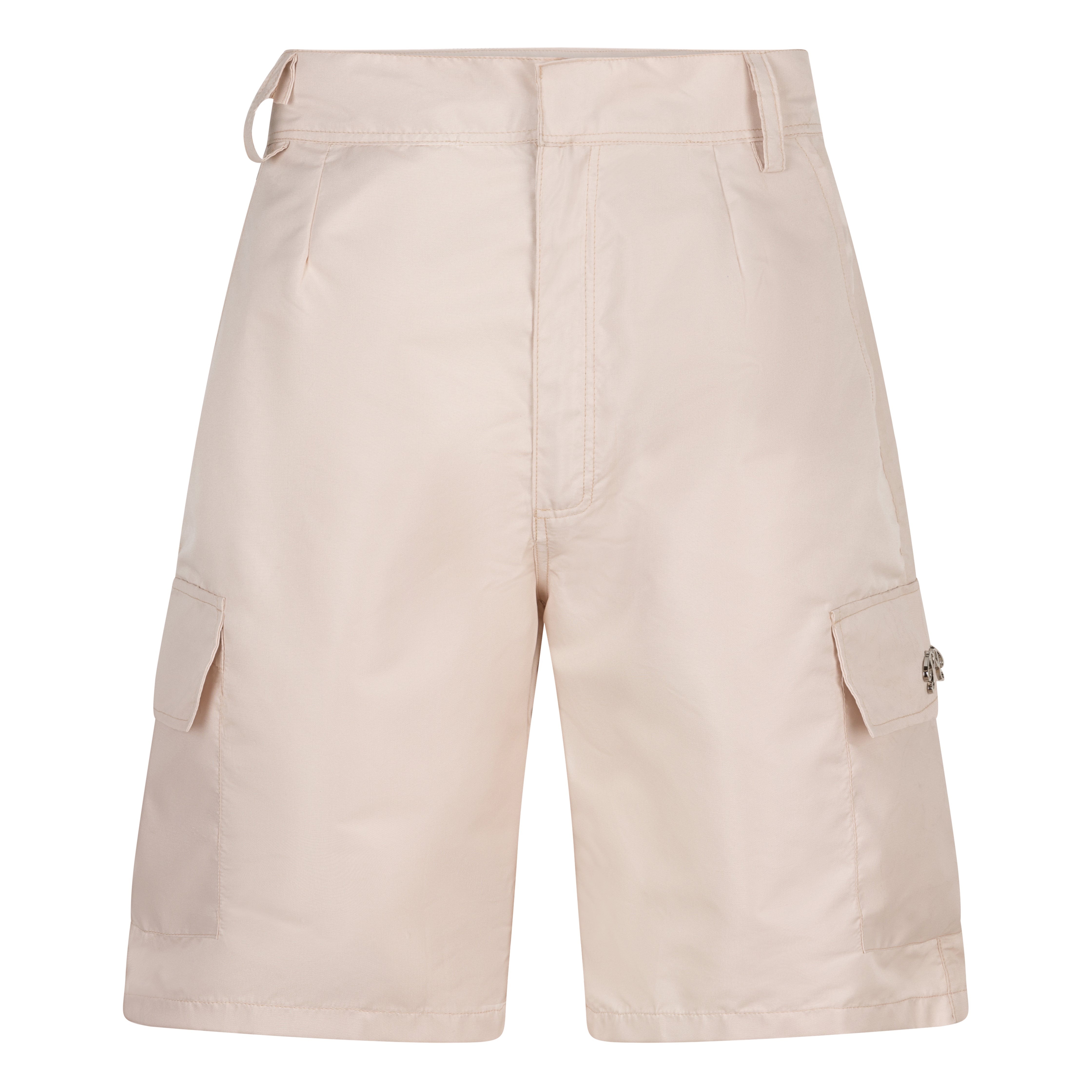 Picou Beige/cream Nylon Short offers a loose fit and feature two large side pockets and belt loops with a metal logo. The shorts come with a slightly pleated front and boast a trendy, luxury design, making them perfect for a special occasion or relaxed wear.