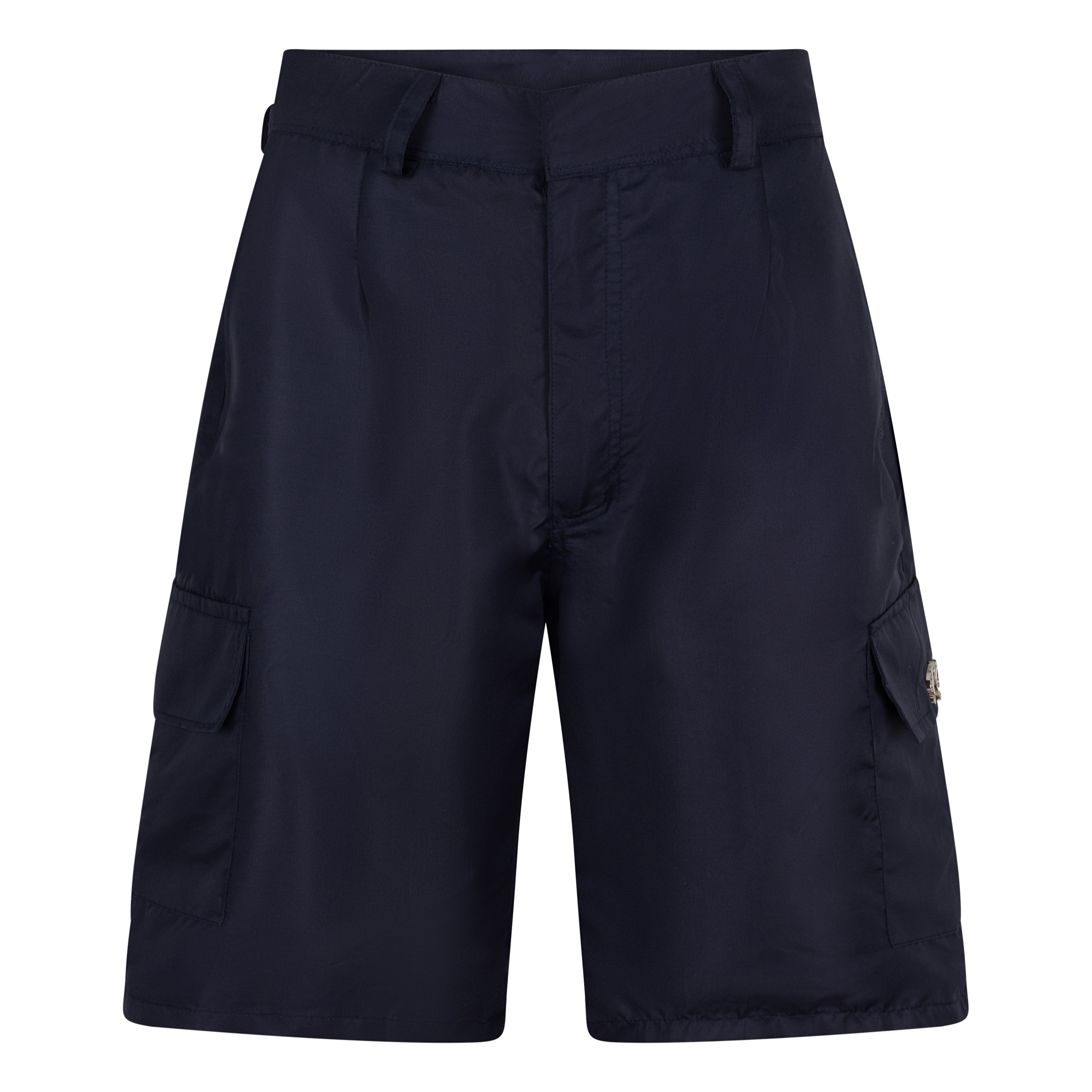 Picou Dark (marine) blue Nylon Short offers a loose fit and feature two large side pockets and belt loops with a metal logo. The shorts come with a slightly pleated front and boast a trendy, casual design, making them perfect for a special occasion or relaxed wear.